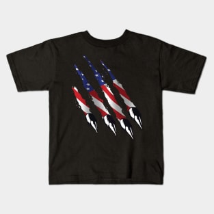 american shirt, bear shirt, american flag, gift t-shirt Kids T-Shirt